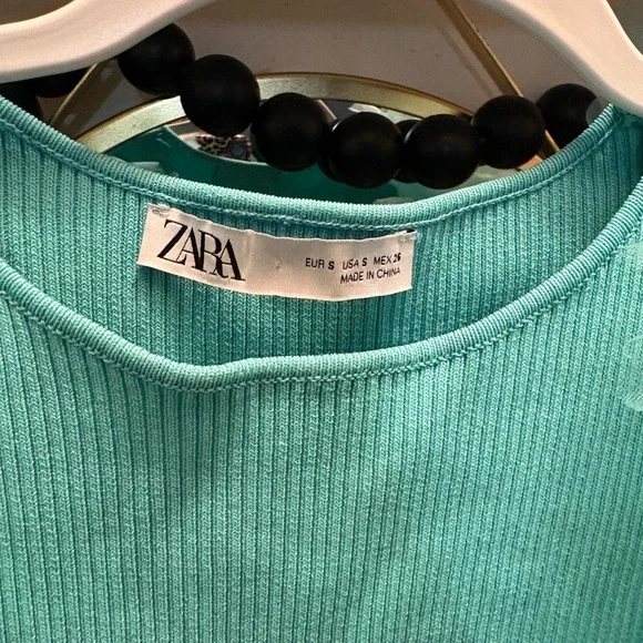 Zara Tulle Organza Sleeve Top - Picture 2 of 6